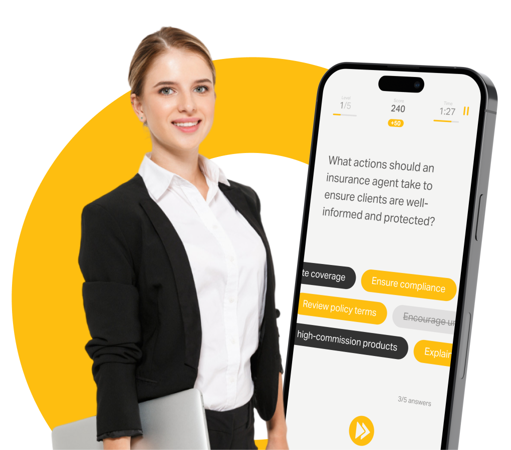 A man with a smartphone in front of the Coach Microlearning logo.