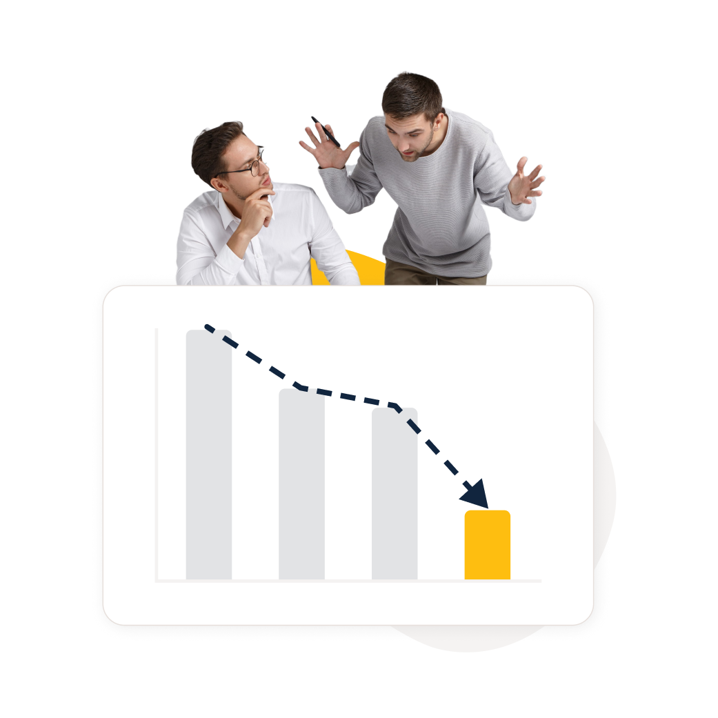 Man and woman using the Coach app on a tablet against a grey background, with tooltips highlighting the Coach training creator feature.