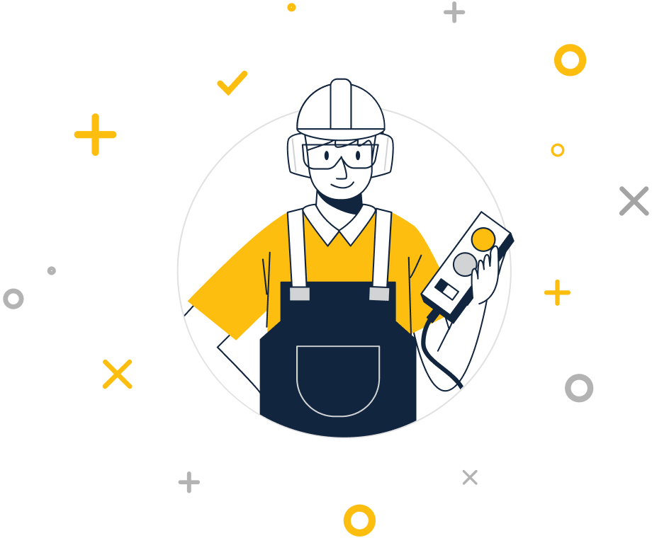 Illustration of a manufacturing employee.